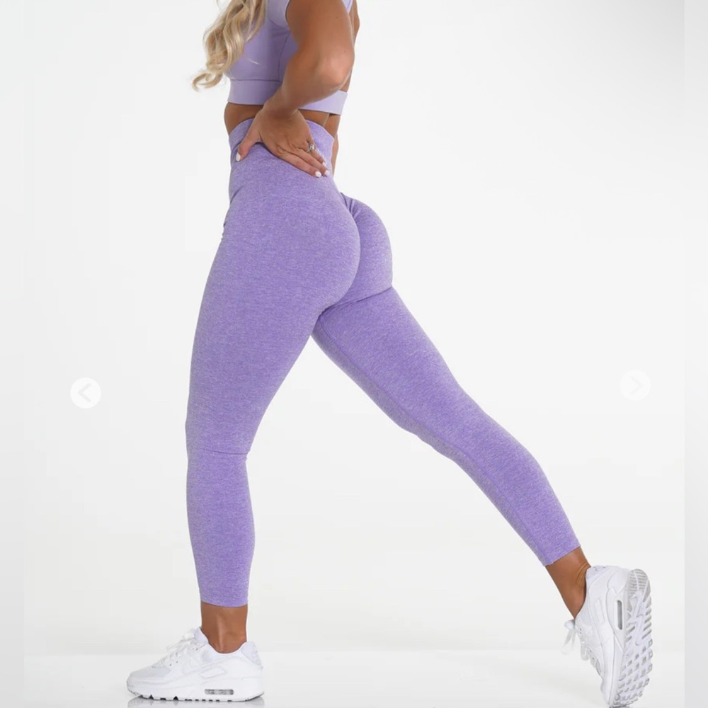 NVGTN Lilac Heathered Sculpting Leggins Size Small
